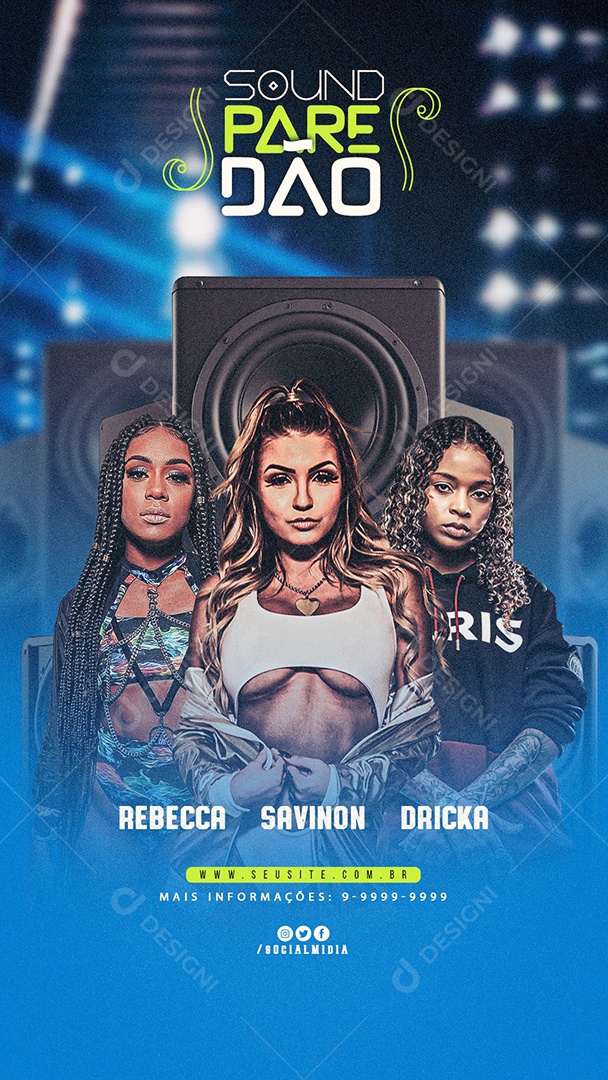 Story Show Sound Paredão Flyer Social Media PSD Editável