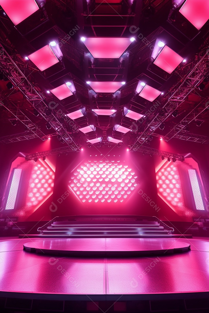 Cenário palco espacial futurista