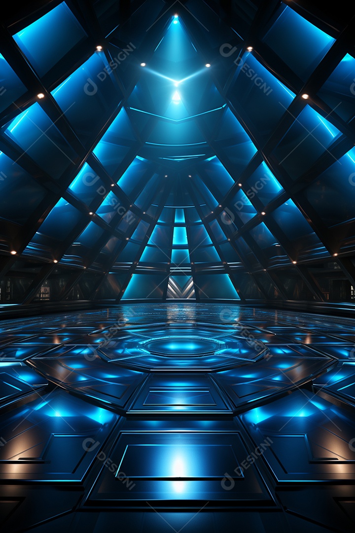 Cenário palco espacial futurista