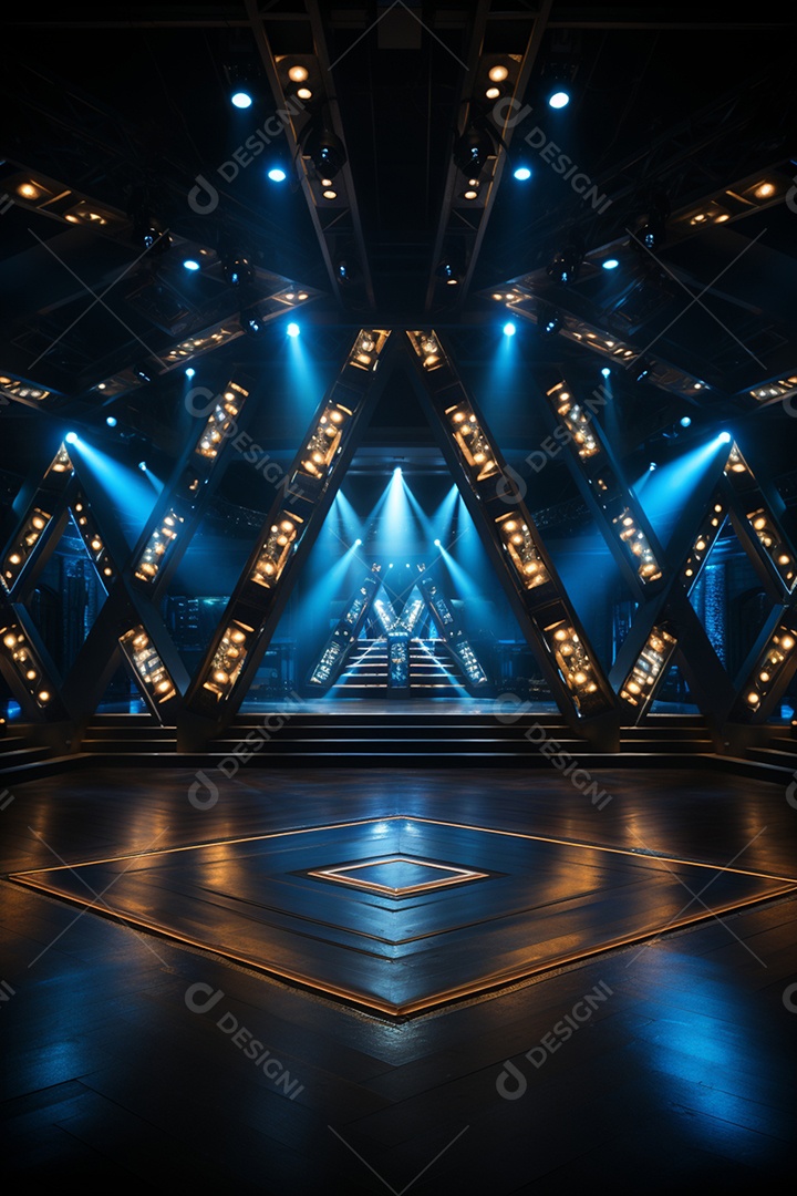 Cenário palco espacial futurista