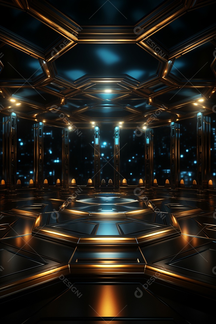 Cenário palco espacial futurista