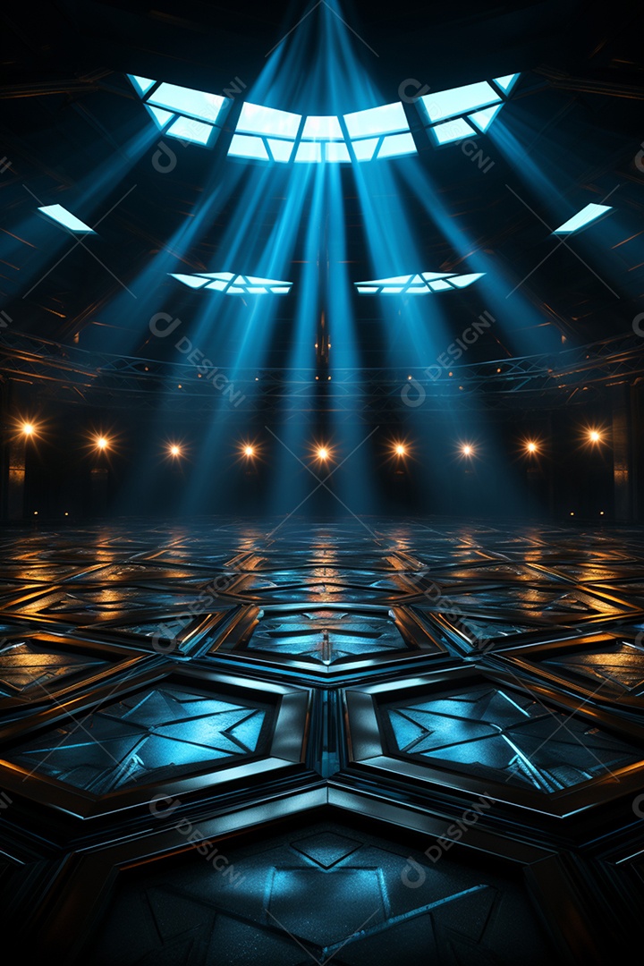 Cenário palco espacial futurista