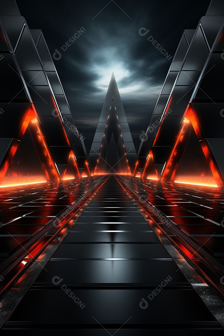 Cenário palco espacial futurista