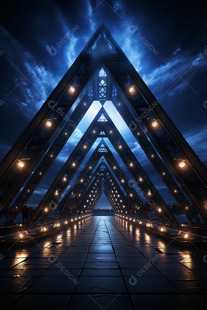 Cenário palco espacial futurista