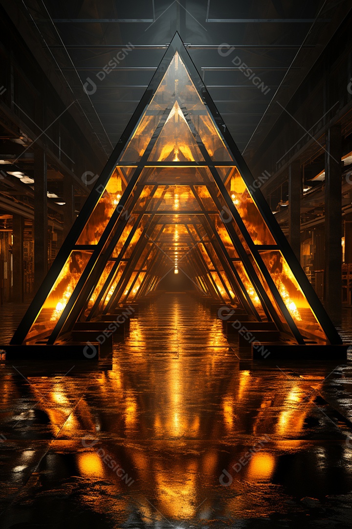 Cenário palco espacial futurista