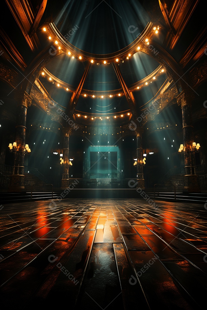 Cenário palco espacial futurista