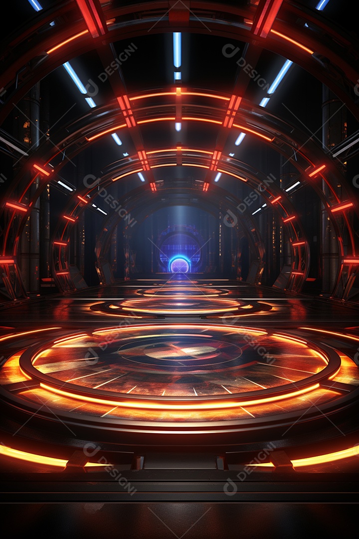 Podium cenário futurista