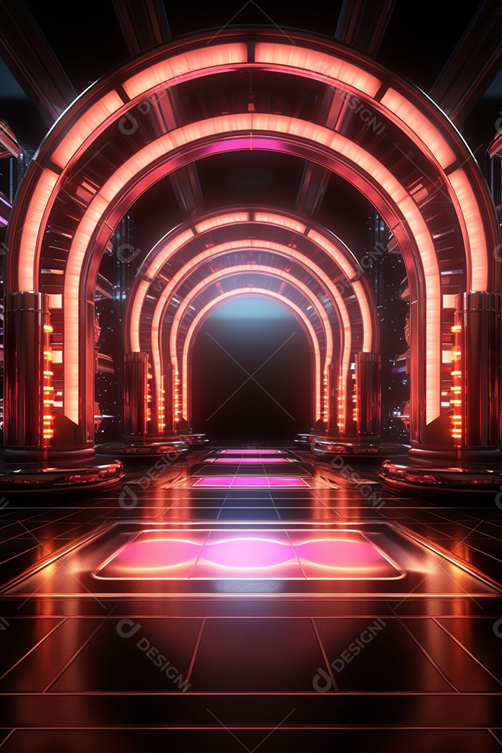 Podium cenário futurista