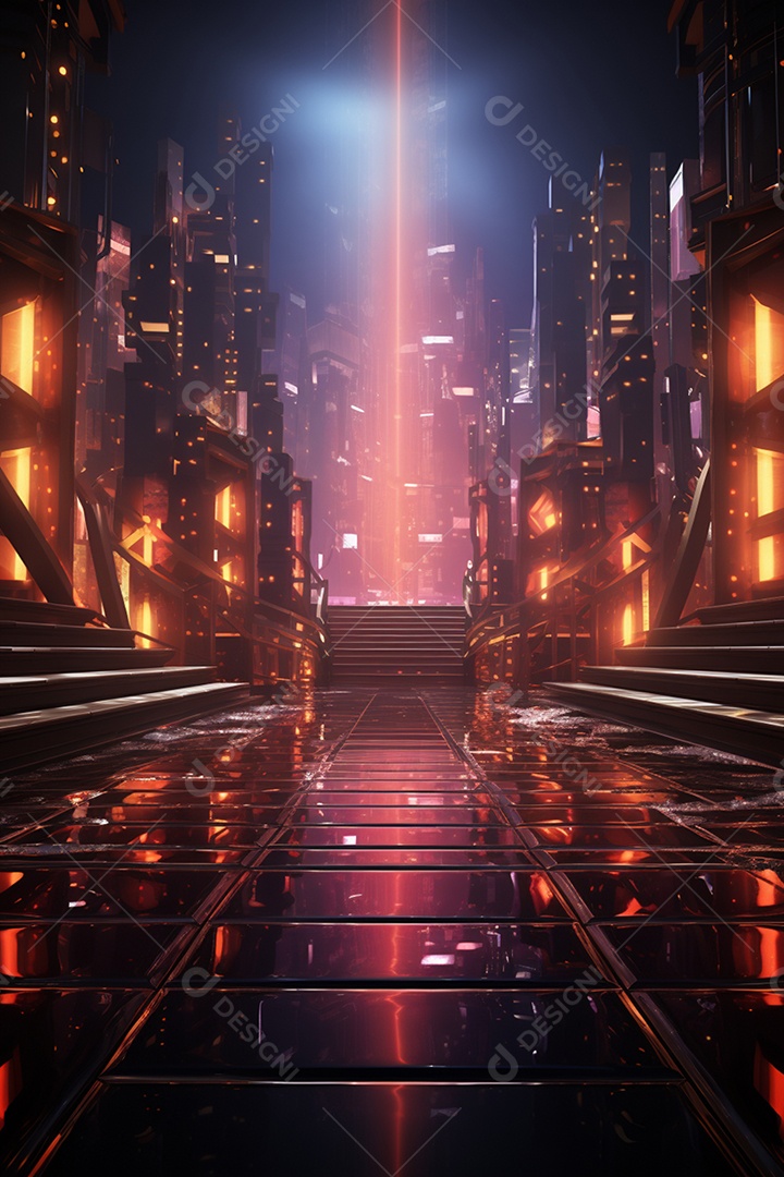 Podium cenário futurista