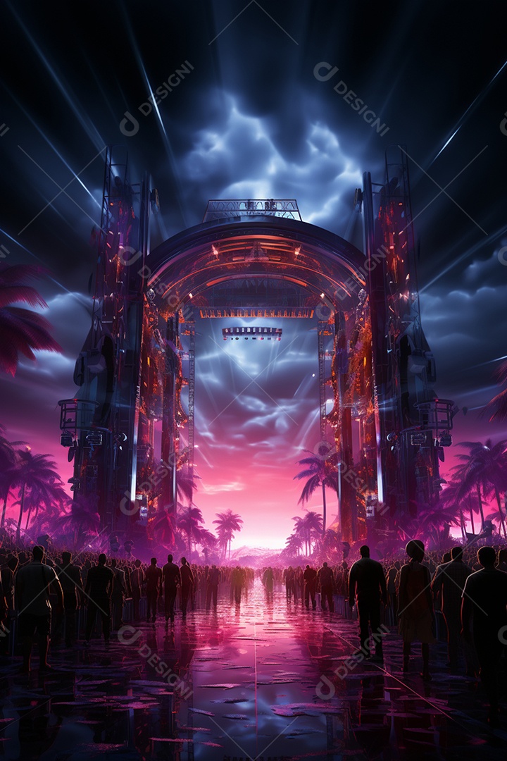 Podium cenário futurista