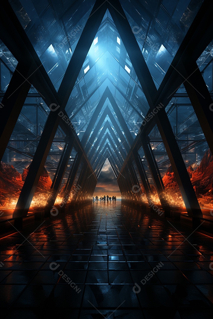 Podium cenário futurista