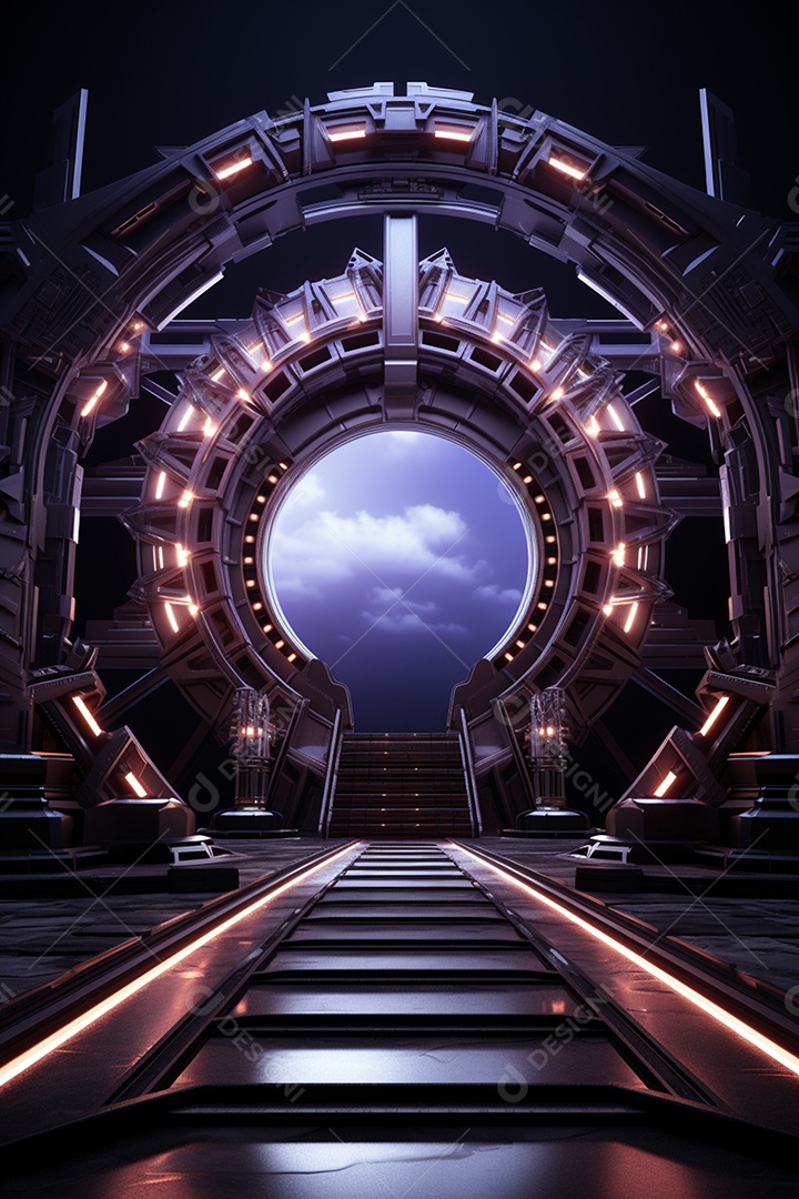 Podium cenário futurista