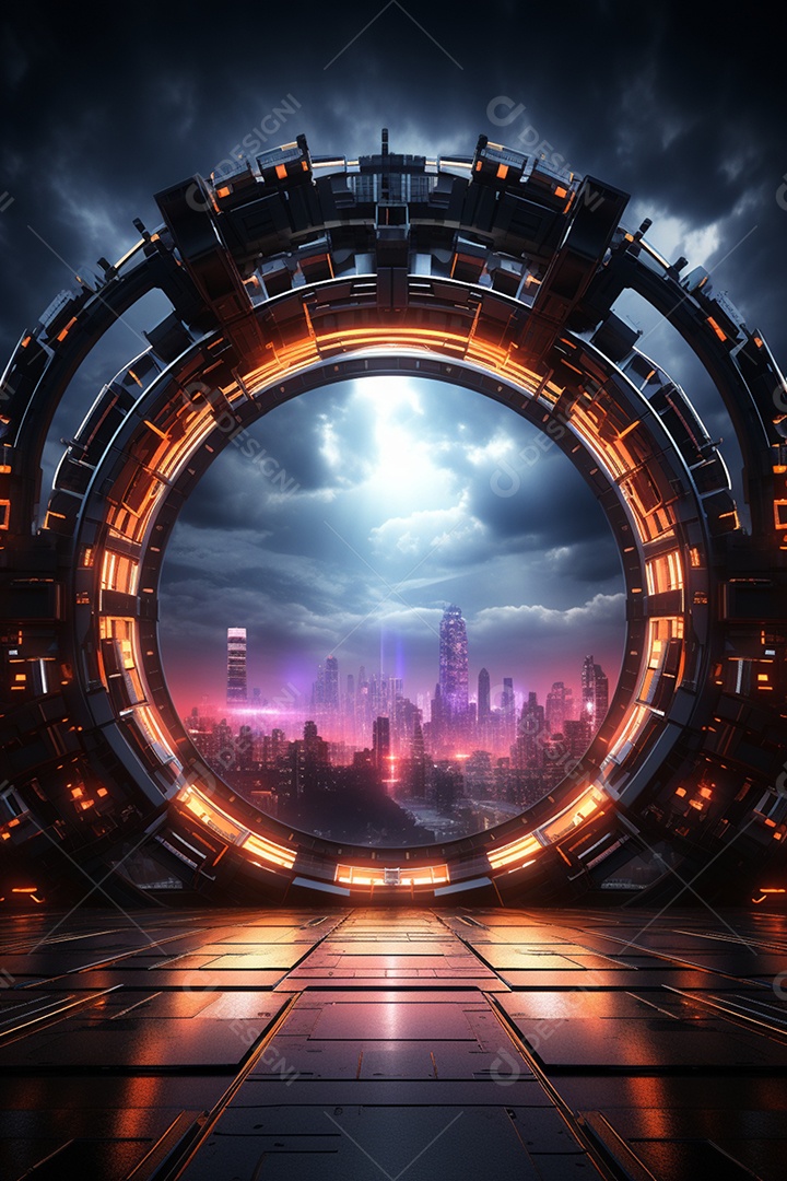 Podium cenário futurista