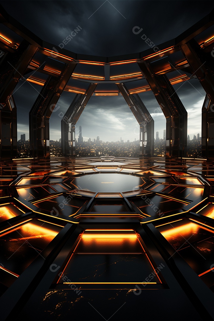 Podium cenário futurista