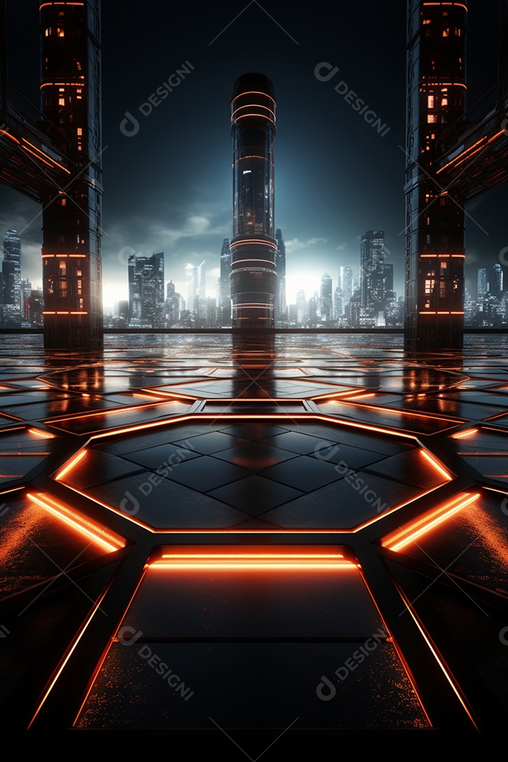 Podium cenário futurista