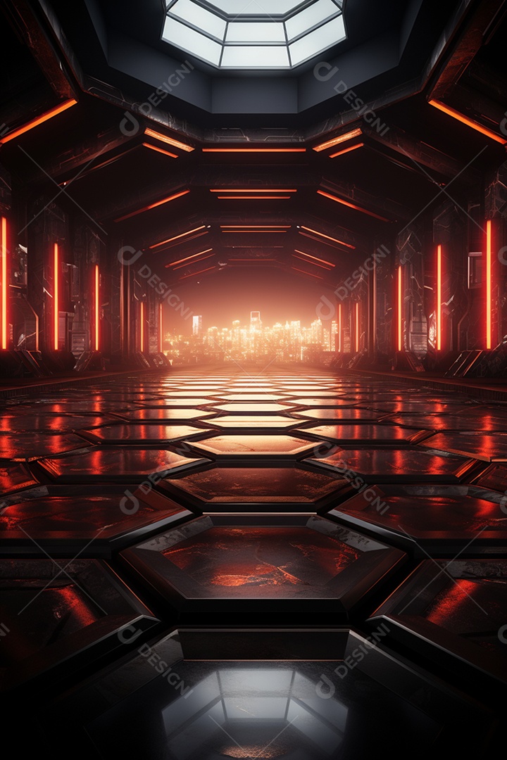 Podium cenário futurista