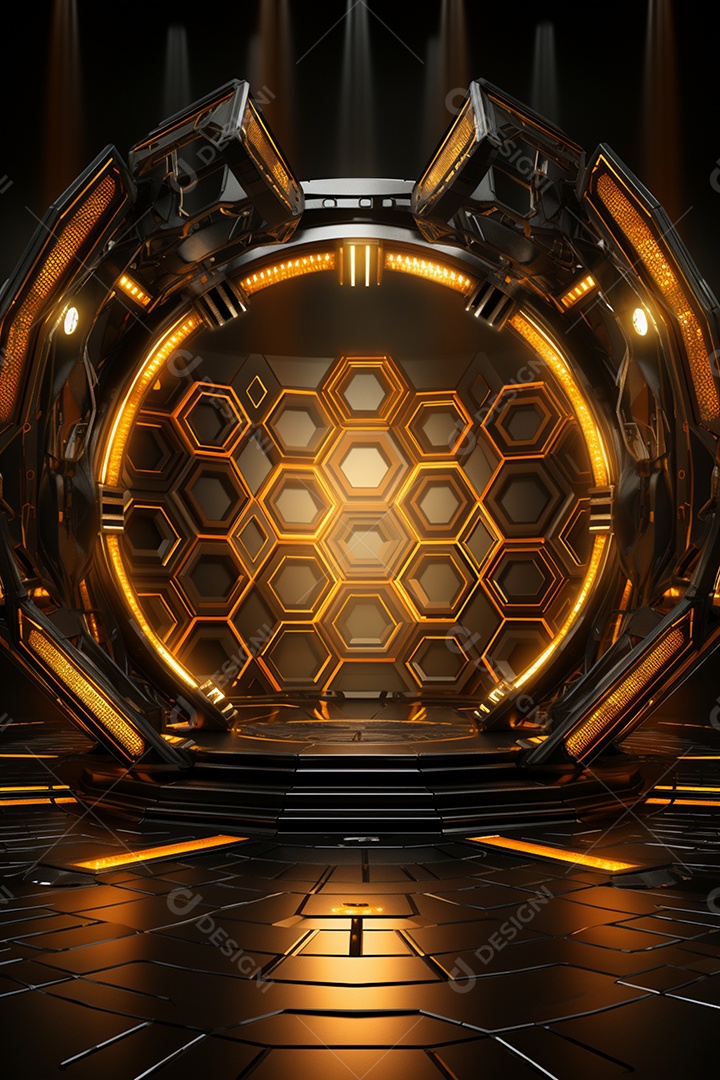 Podium cenário futurista