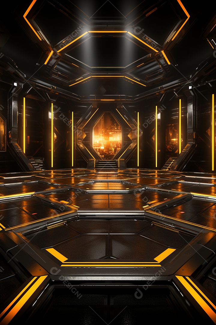 Podium cenário futurista