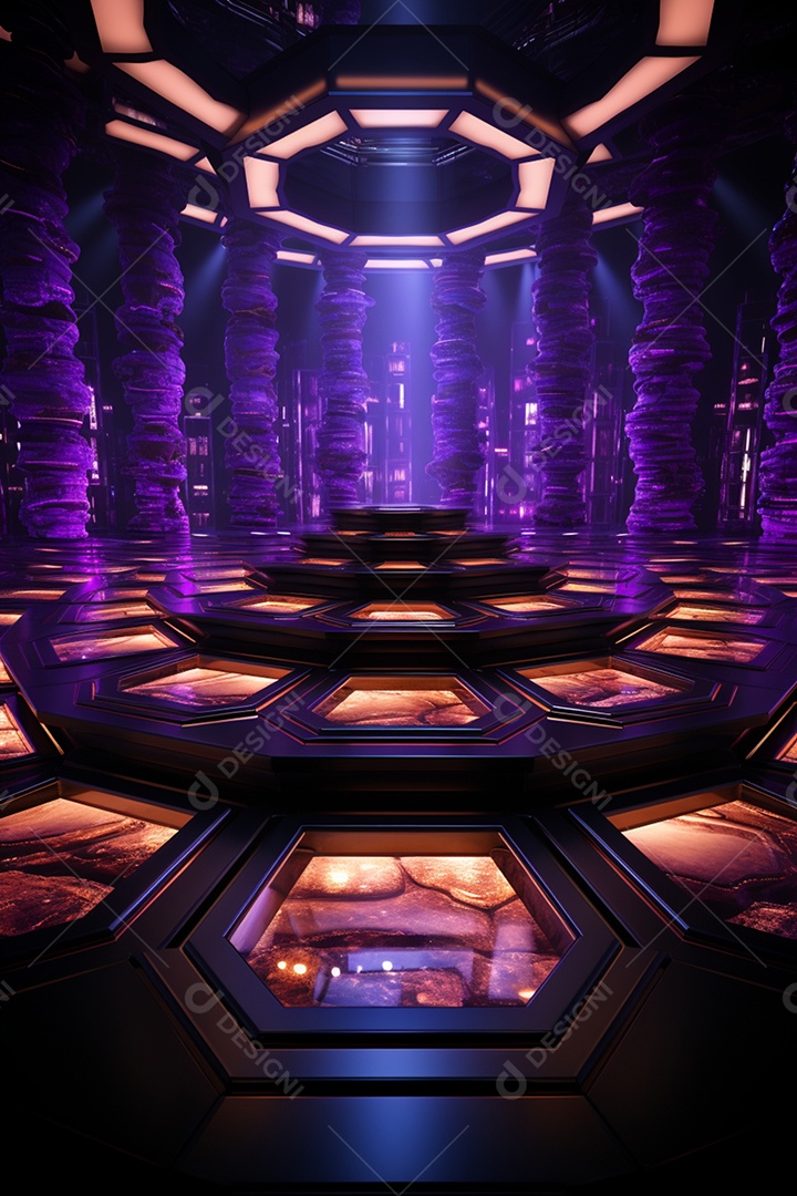 Podium cenário futurista