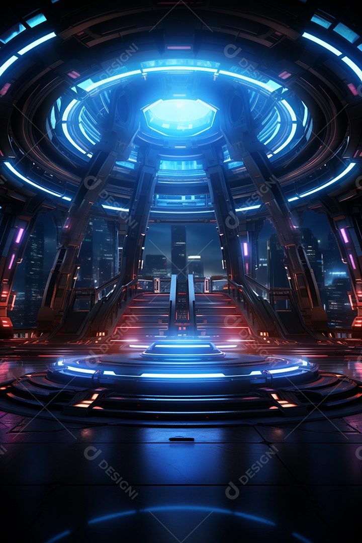 Podium cenário futurista