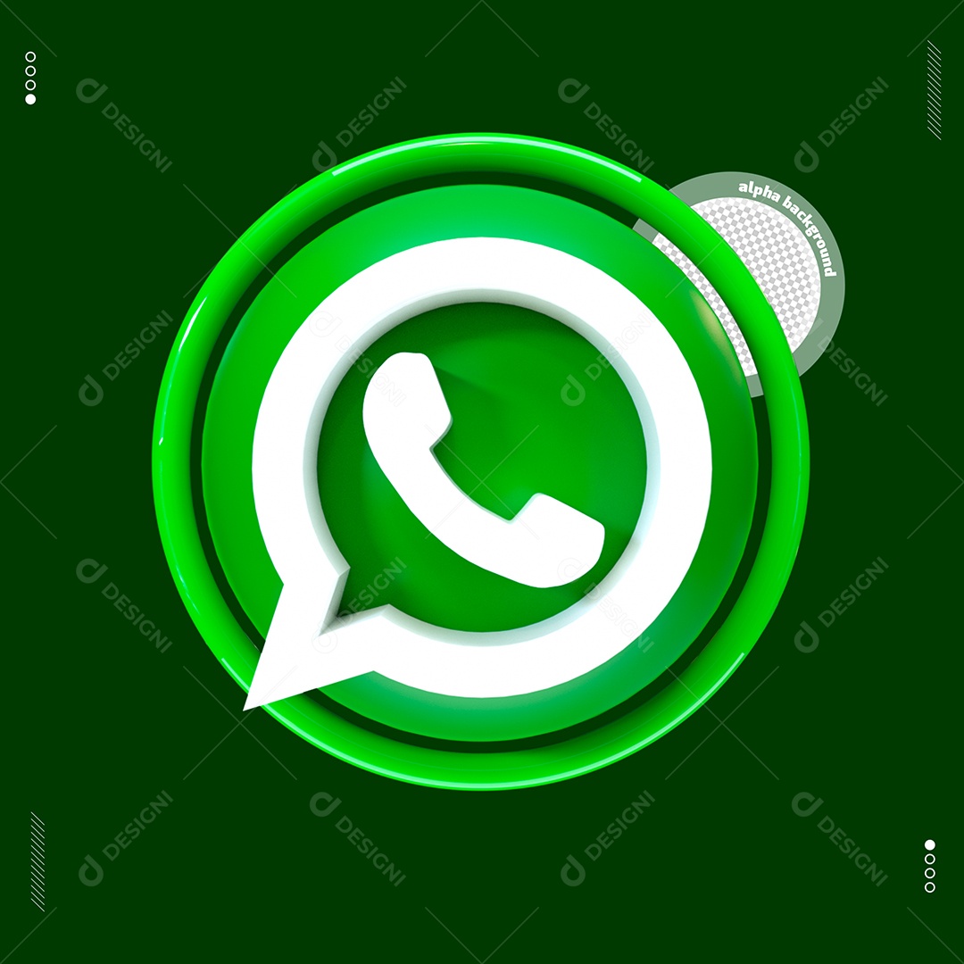 Ícone Do WhatsApp Elemento 3D Para Composição PSD