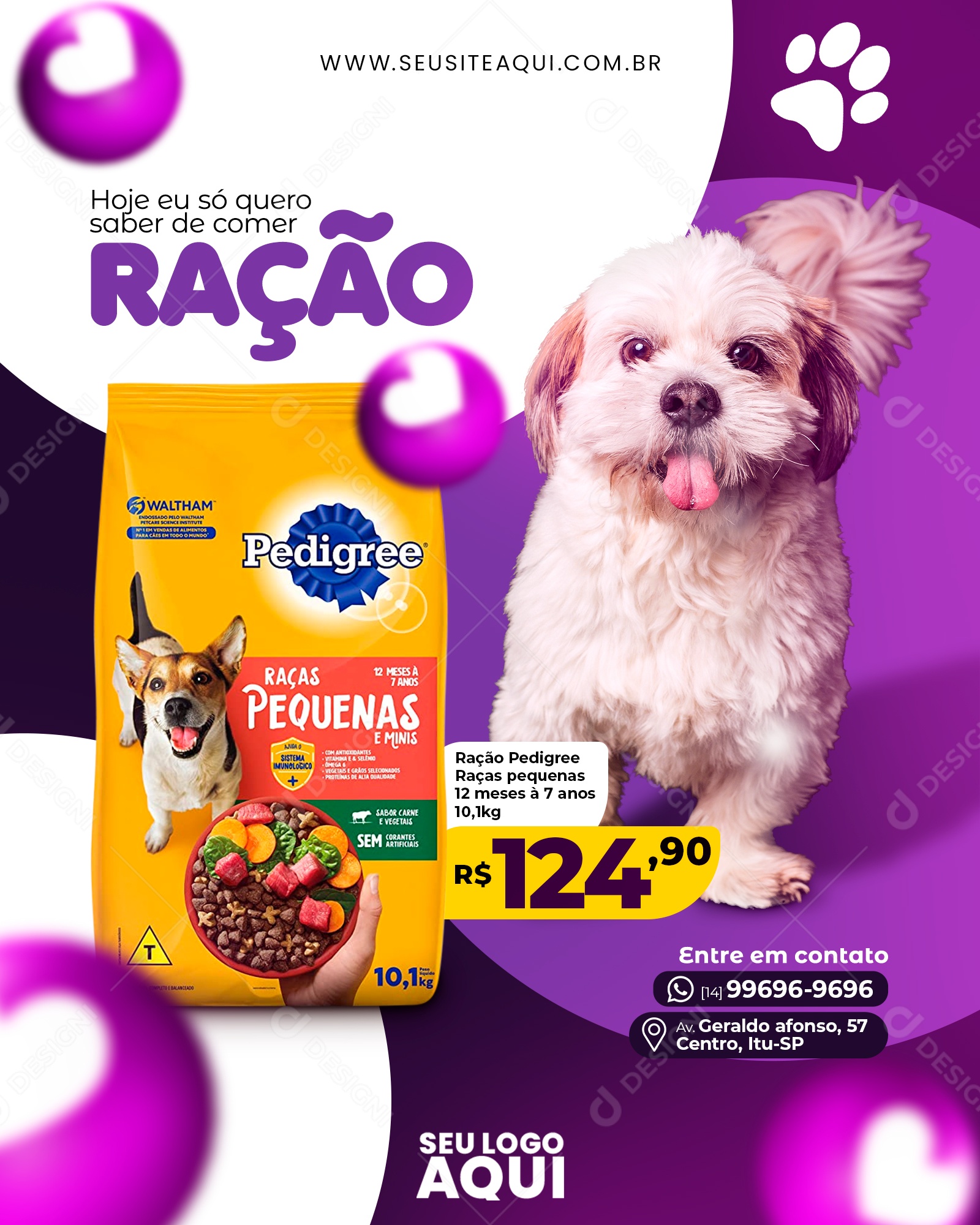 Pet Shop Ração Social Media PSD Editável