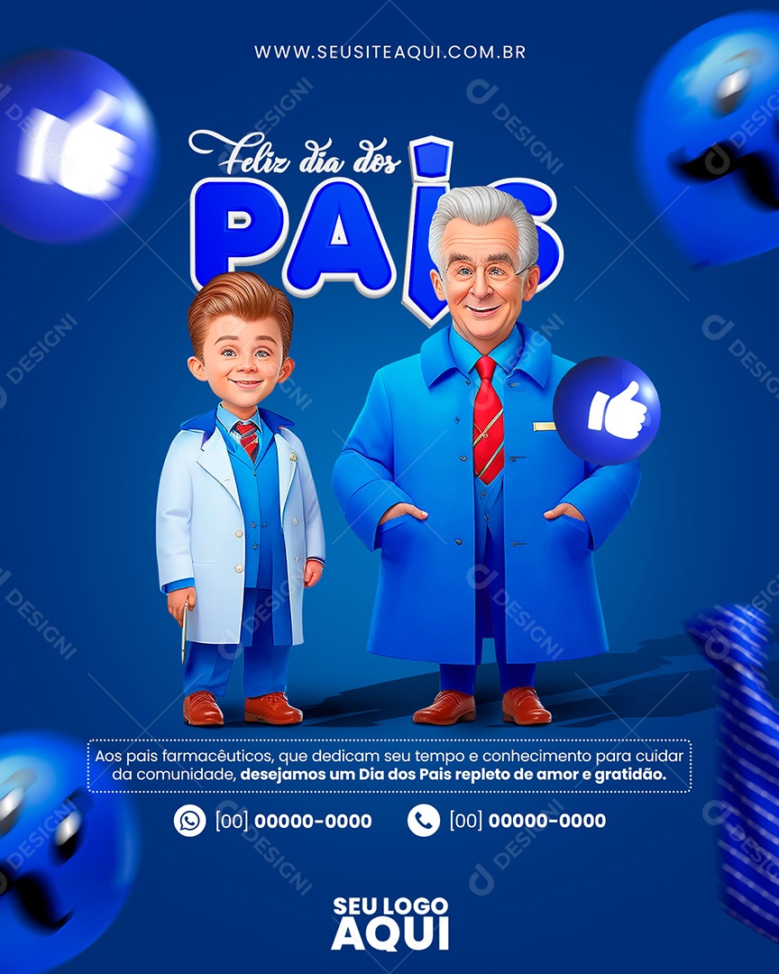 Social Media Feliz Dia Dos Pais Repleto De Amor PSD Editável