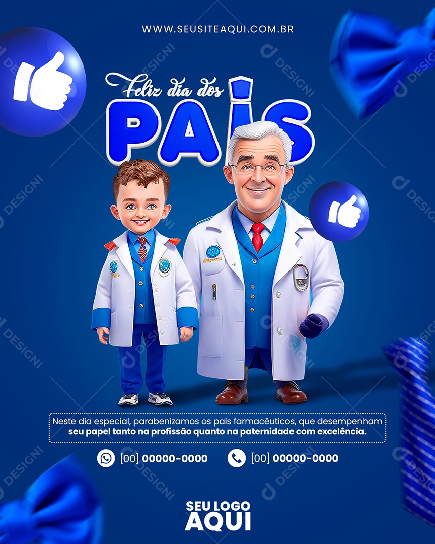Paternidade Com Excelência Feliz Dia Dos Pais Social Media PSD Editável