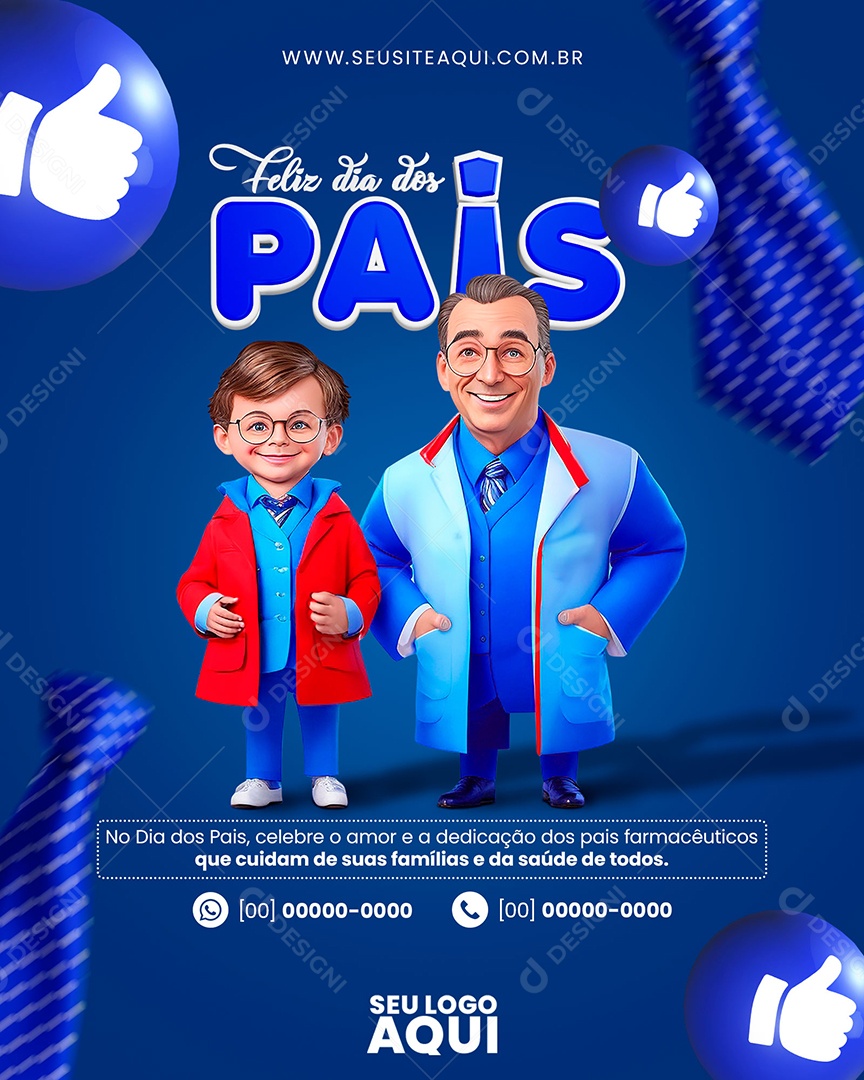 Social Media Feliz Dia Dos Pais Cuidam De Suas Famílias PSD Editável