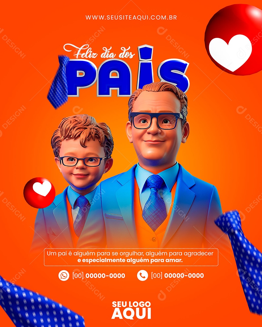 Alguém Para Se Orgulhar Feliz Dia Dos Pais Social Media PSD Editável