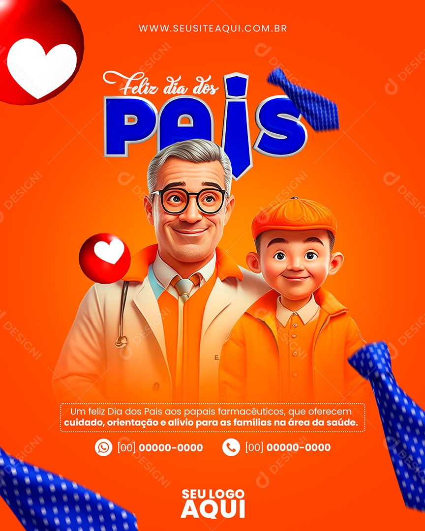 Feliz Dia Dos Pais Social Media PSD Editável