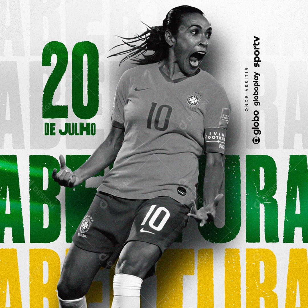 Abertura Copa Feminina Futebol Social Media PSD Editável