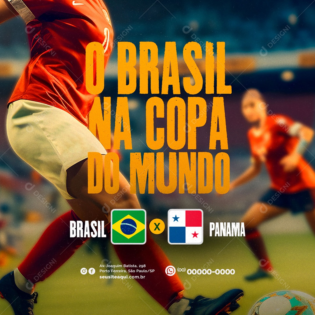 O Brasil Na Copa Do Mundo Brasil x Panamá Copa Feminina Futebol Social Media PSD Editável