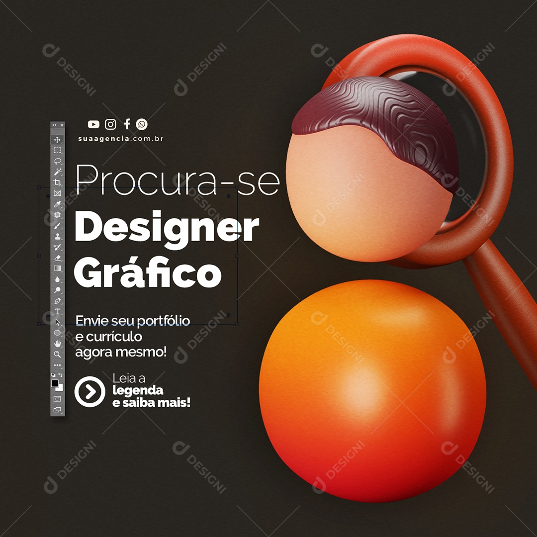 Procura-Se Designer Gráfico Vagas De Empregos Social Media PSD Editável