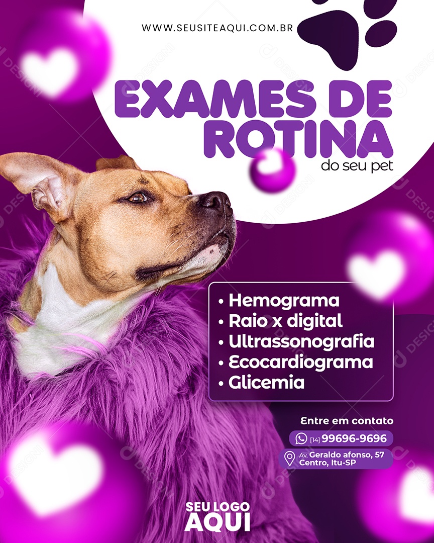 Exames De Rotina Do Seu Pet Social Media PSD Editável