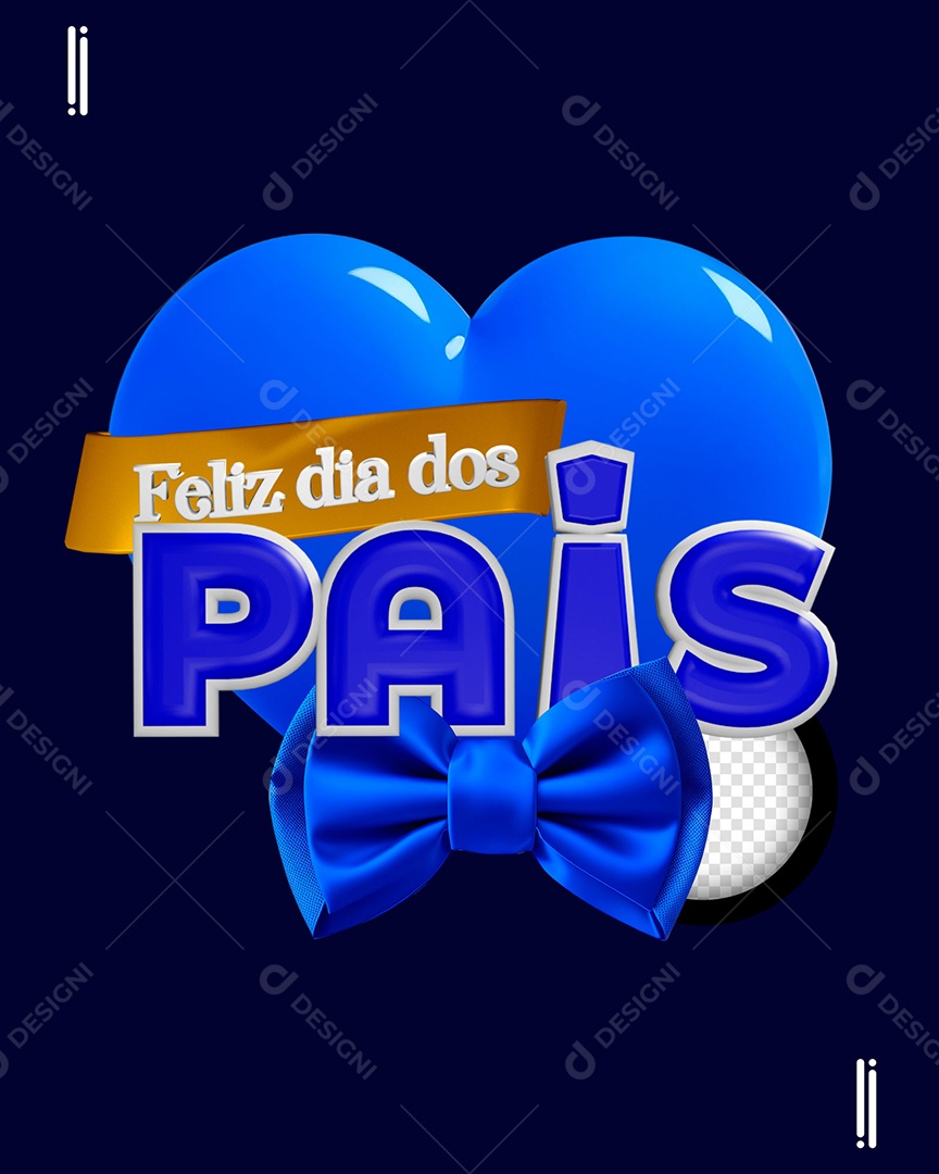 Feliz Dia Dos Pais Coração Azul Social Media PSD Editável
