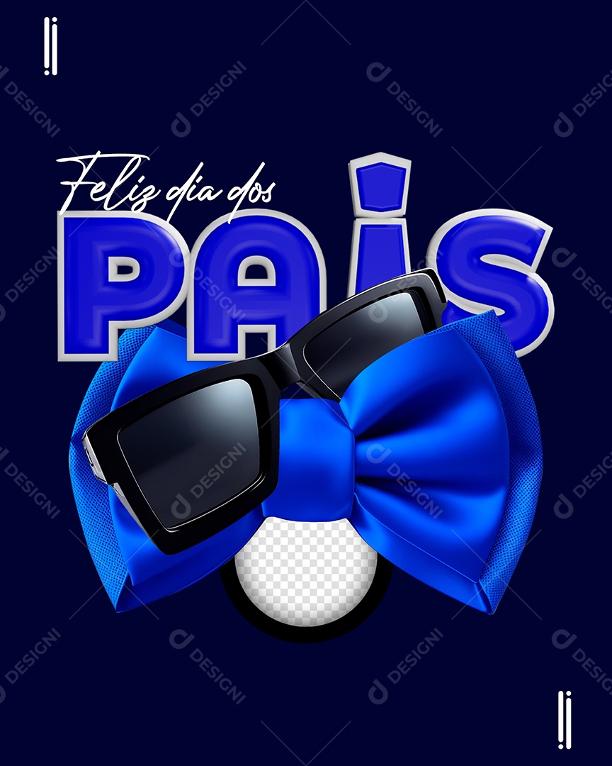 Feliz Dia Dos Pais Selo 3D Para Composição PSD