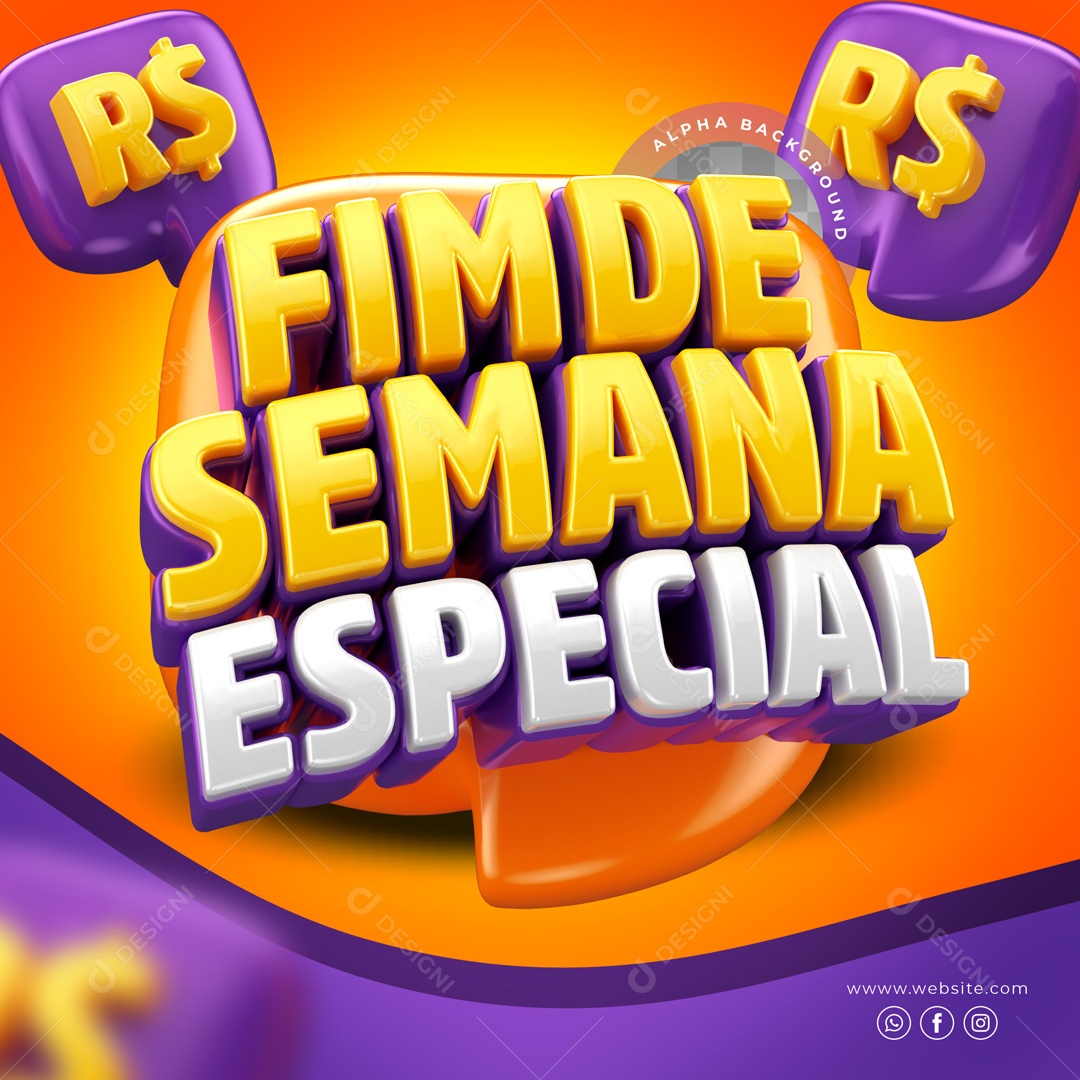 Selo 3D Fim De Semana Especial Para Composição PSD