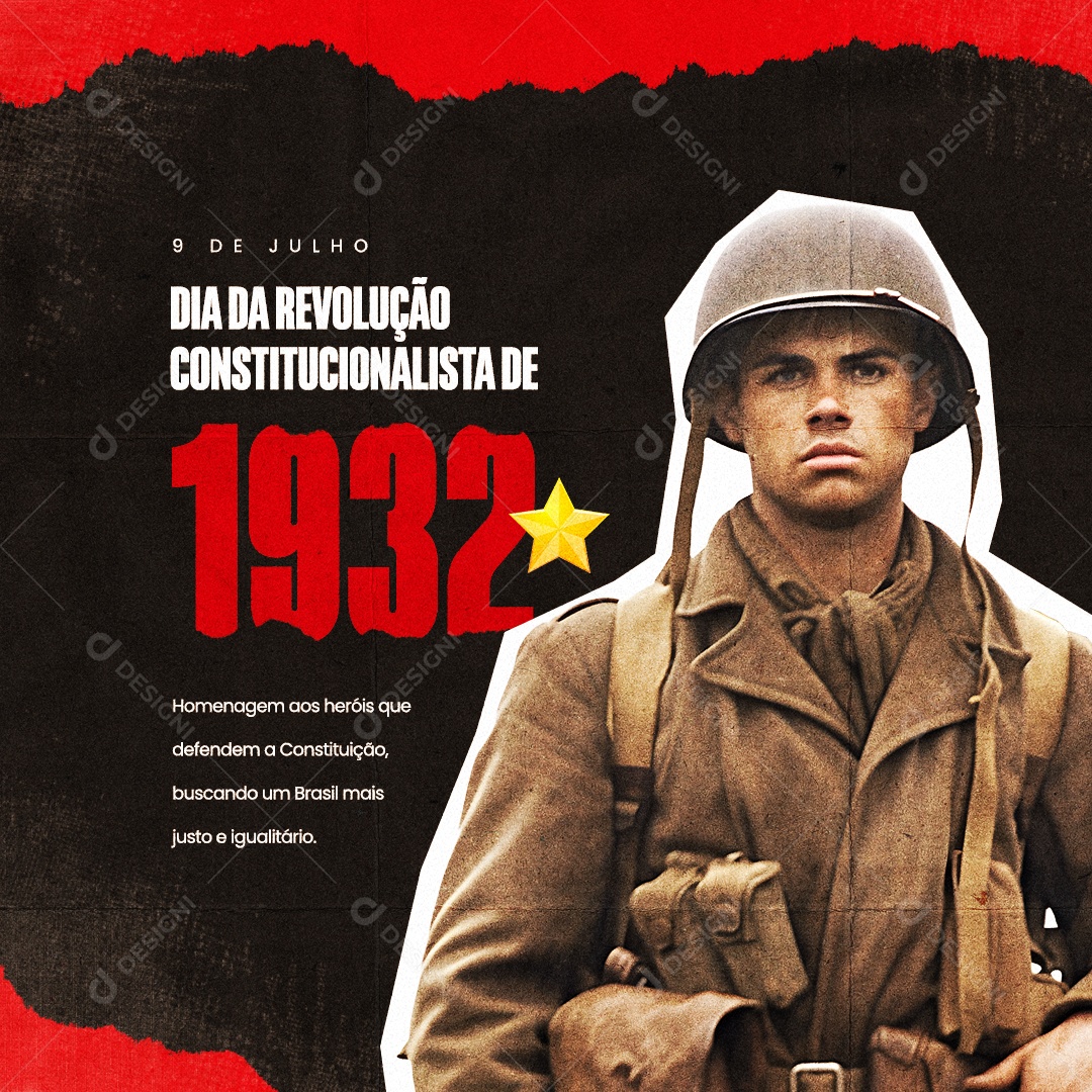 Homenagem Aos Heróis Dia Da Revolução Constitucionalista Social Media PSD Editável