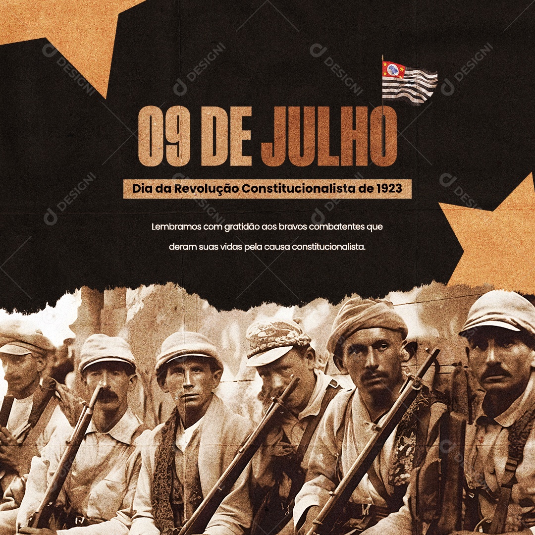 Dia Da Revolução Constitucionalista De 1932 09 De Junho Social Media PSD Editável