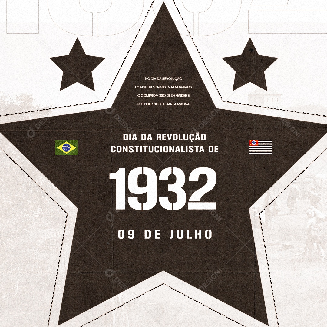 Dia Da Revolução Constitucionalista De 1932 09 De Julho Social Media PSD Editável