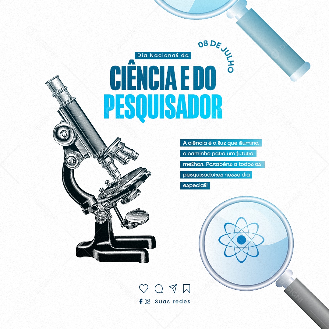 A Ciência é a Luz Que Ilumina Dia Nacional Da Ciência e Do Pesquisador Social Media PSD Editável