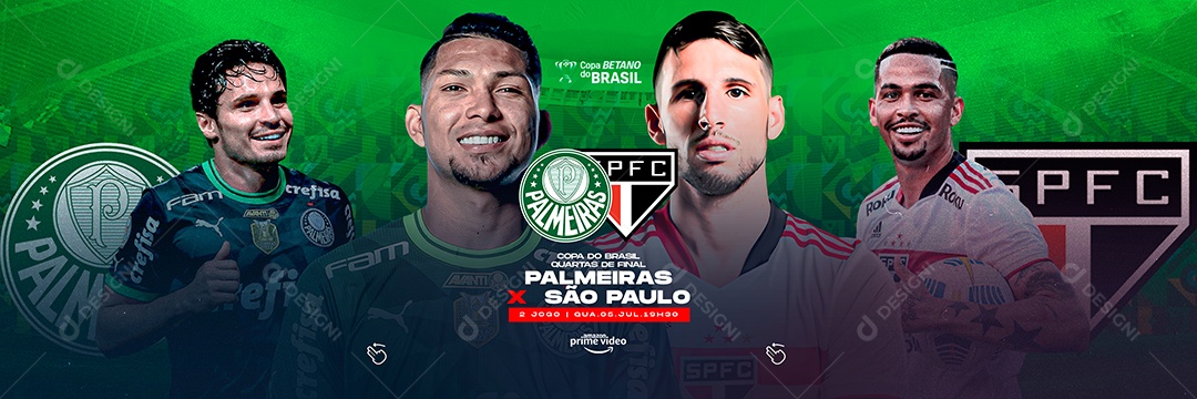 Quartas De Final Copa Do Brasil Carrossel Palmeiras X São Paulo Social Media PSD Editável