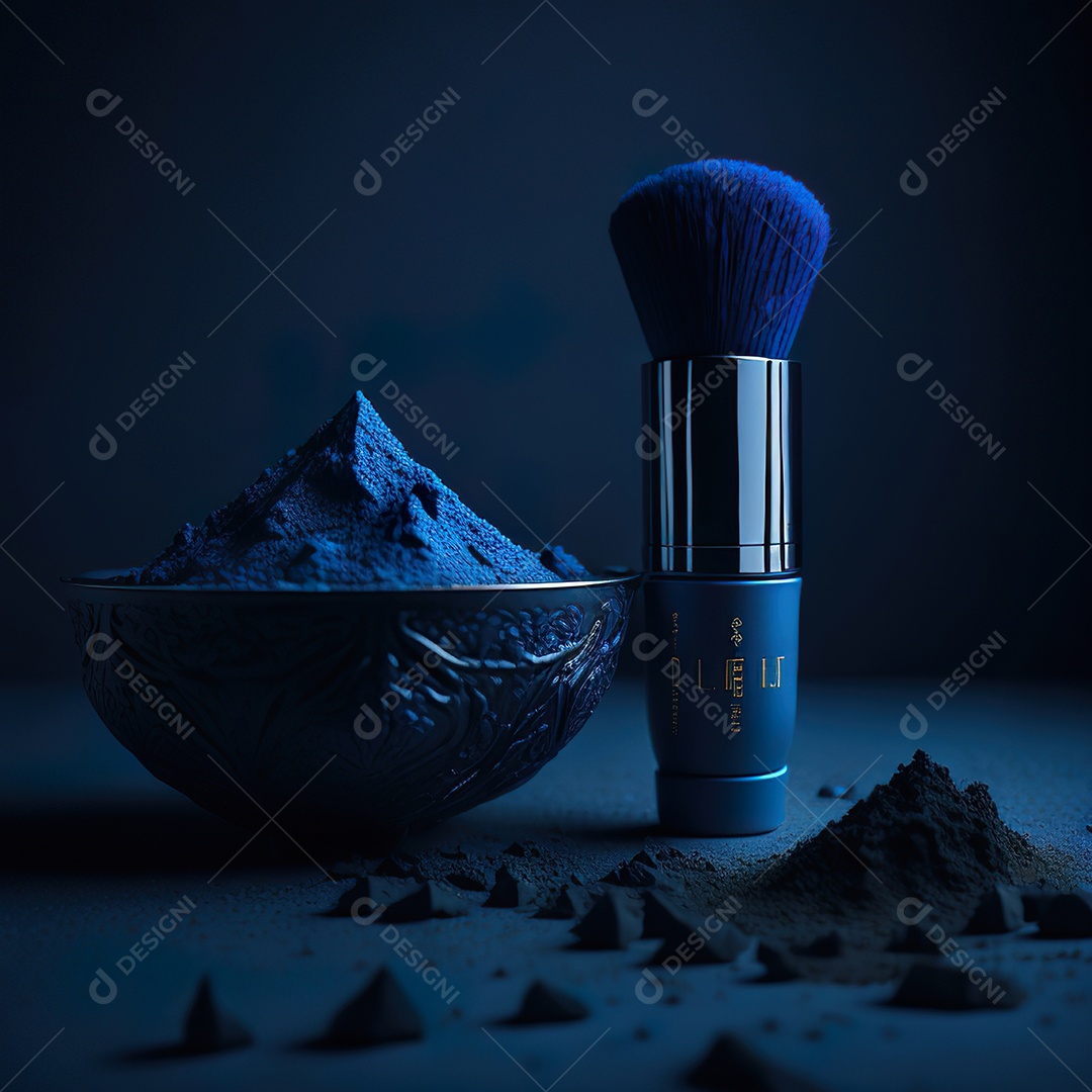 Imagem realista de maquiagens sobre uma mesa