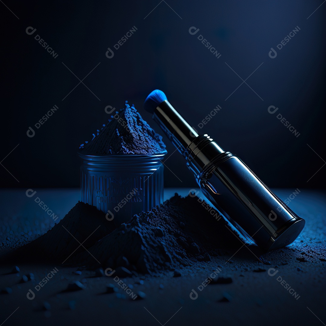 Imagem realista de maquiagens sobre uma mesa