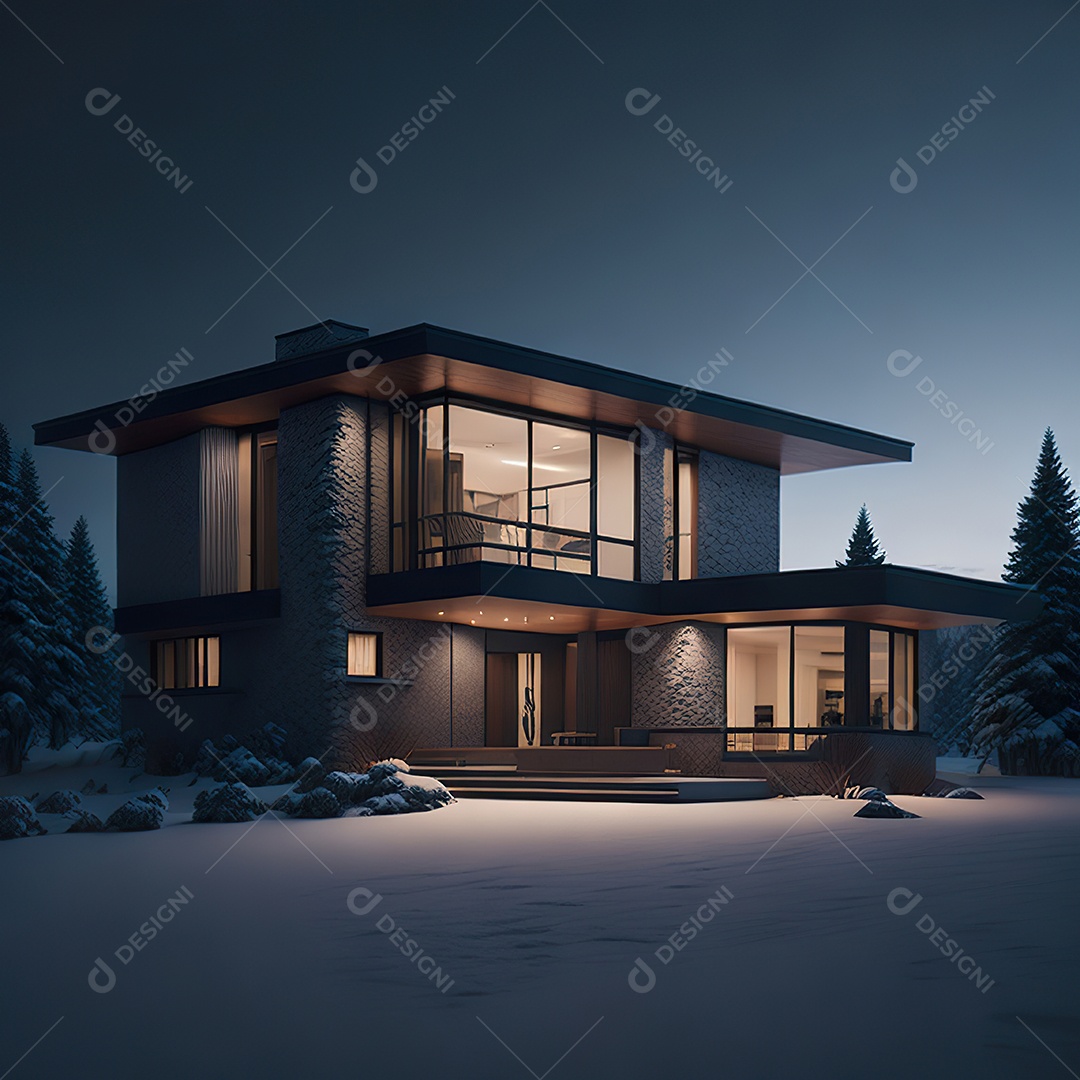 Retrato realista casa sobre bairro