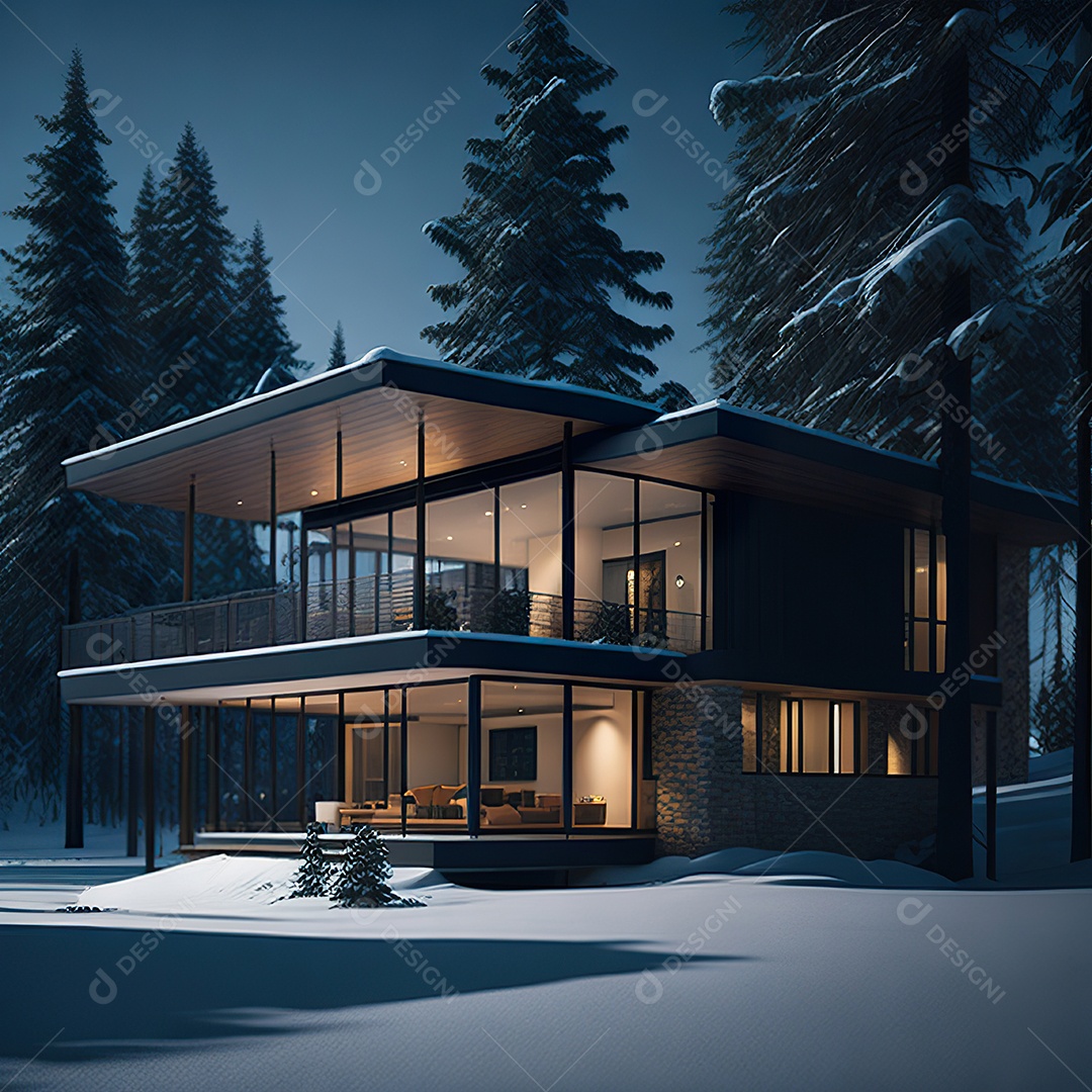 Retrato realista casa sobre bairro