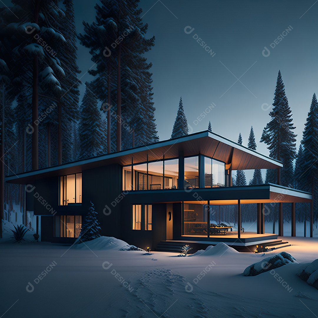 Retrato realista casa sobre bairro