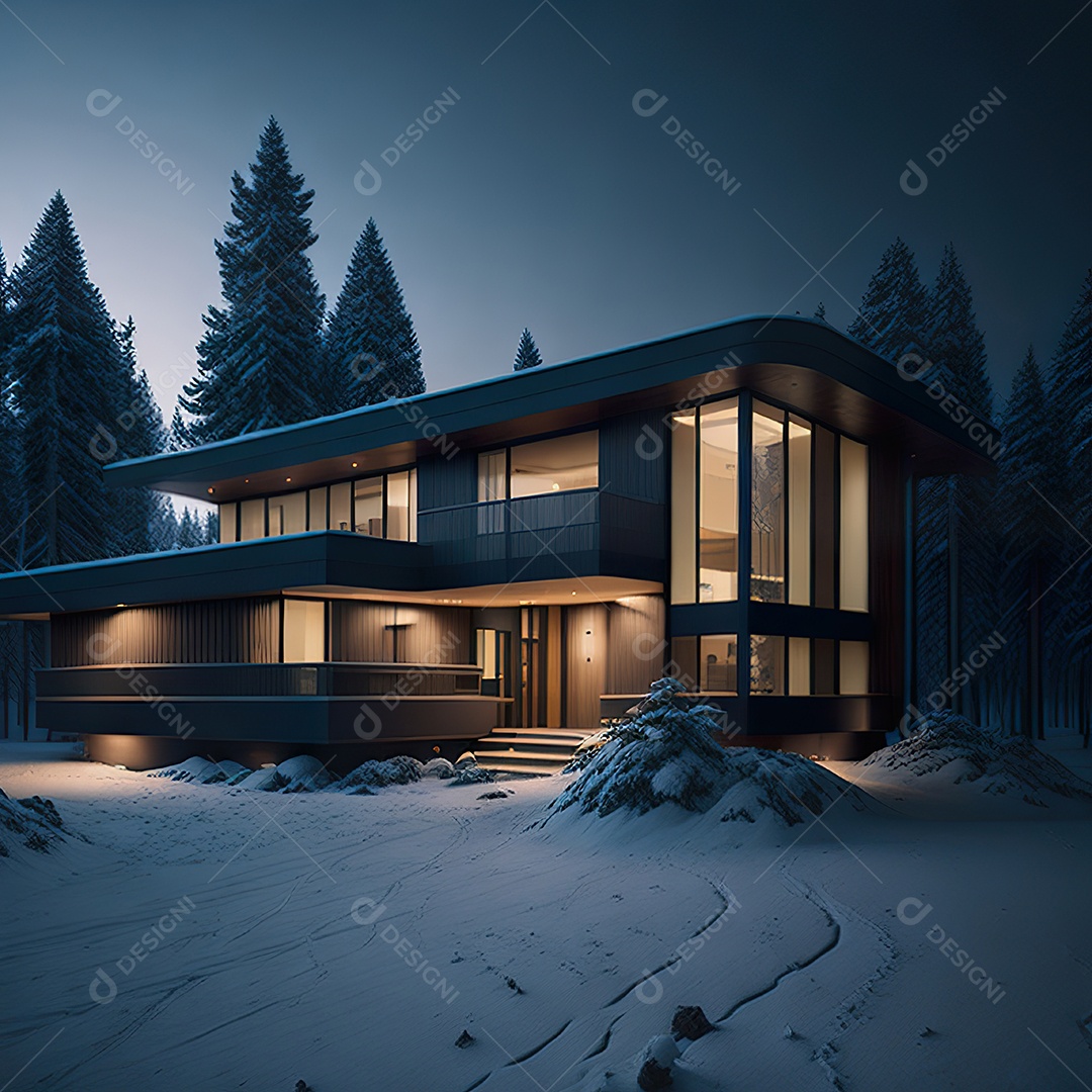 Retrato realista casa sobre bairro