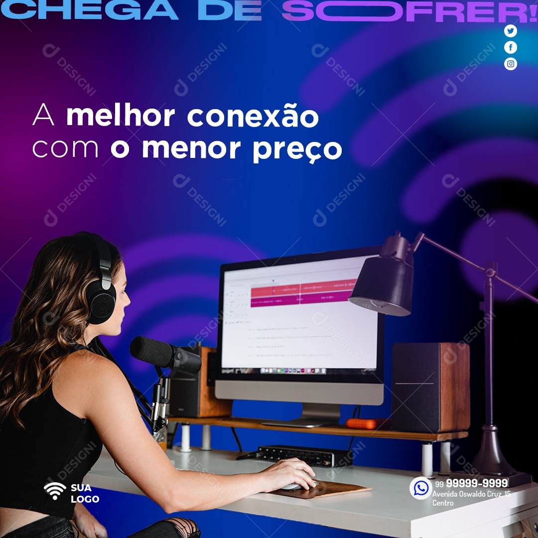 Melhor Conexão Com o Menor Preço Social Media PSD Editável